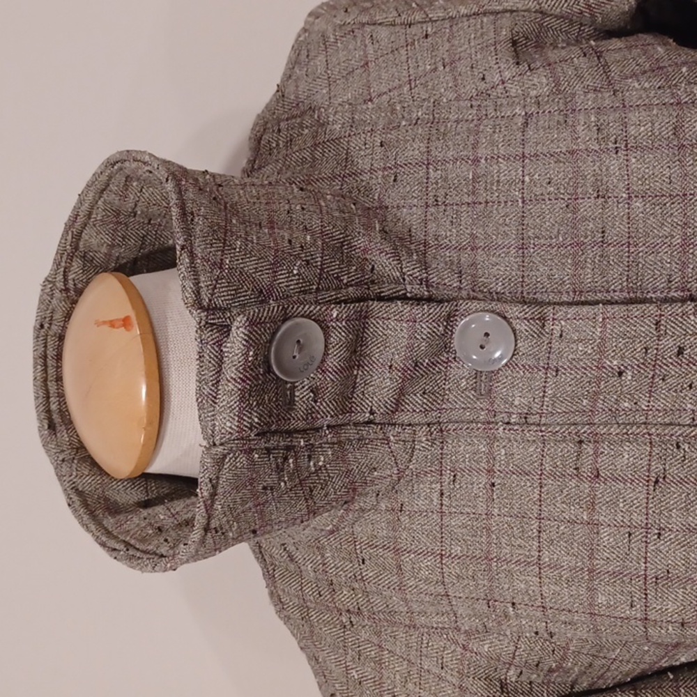 Lole Nubby Tweed Windowpane Fleece Lined Fall Coat- Sz. Sm - Picture 16 of 16
